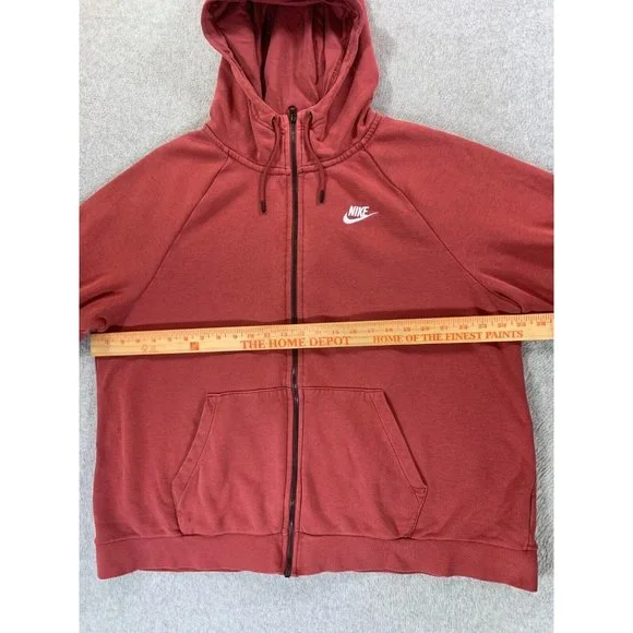 Nike Black‎ Label Cotton Blend Swoosh Hoodie Jacket (Women's XL) Blush Red - Picture 7 of 12